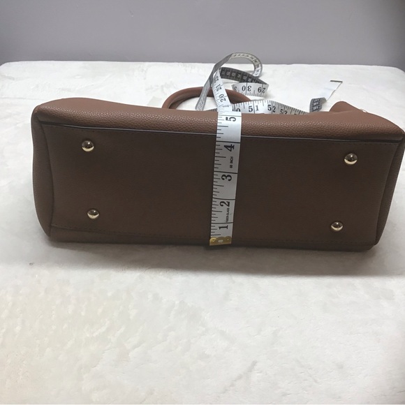 Brown Structured Satchel Crossbody 2 exterior Pockets - Picture 9 of 12